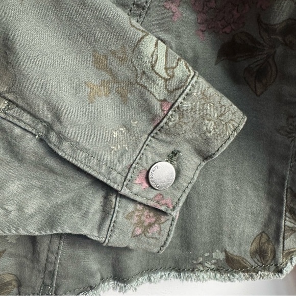 Democracy Floral Dark Green Women's Jacket New With Tags Size Large Denim Style - Picture 4 of 9